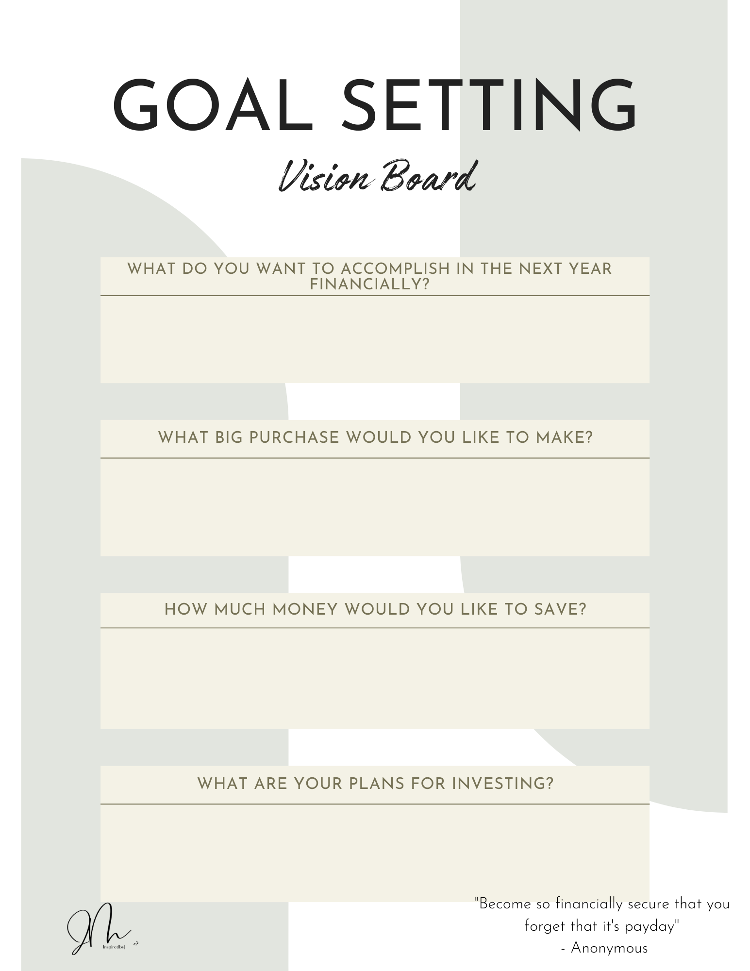 Inspired Budgets: Lunar Savings Challenge Planner